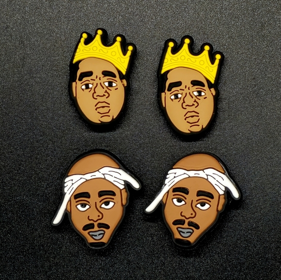 Tupac/Biggie Smalls Croc Charms (4) - Picture 1 of 2
